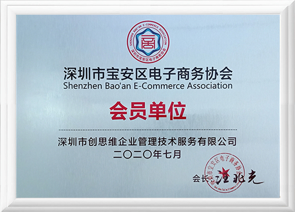 “電子商務協會會員單位”榮譽證書 